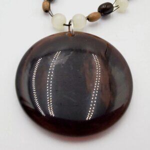 MKM Designs Wired Pendant Beaded Necklace And Earring Cat Eye Jewelry Set